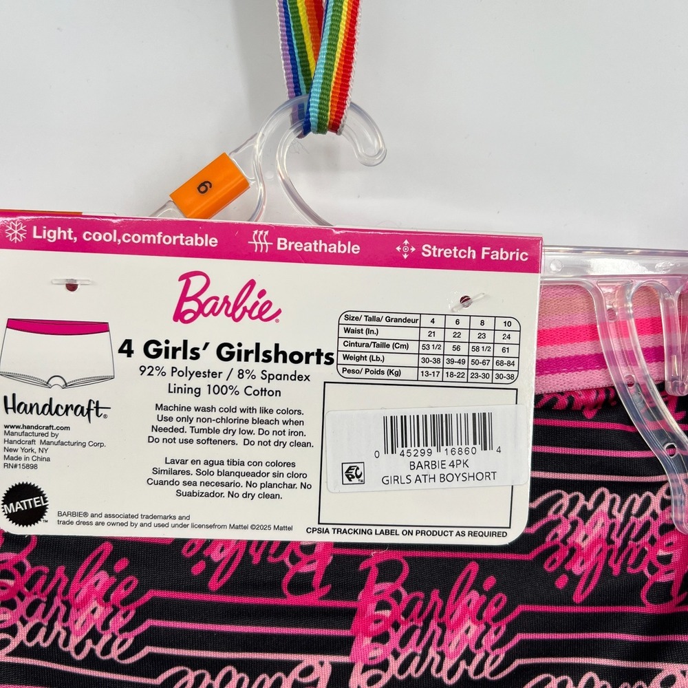 Barbie 4pk girlshorts handcraft athletic underwear pink boy shorts undies 6 - Picture 8 of 8